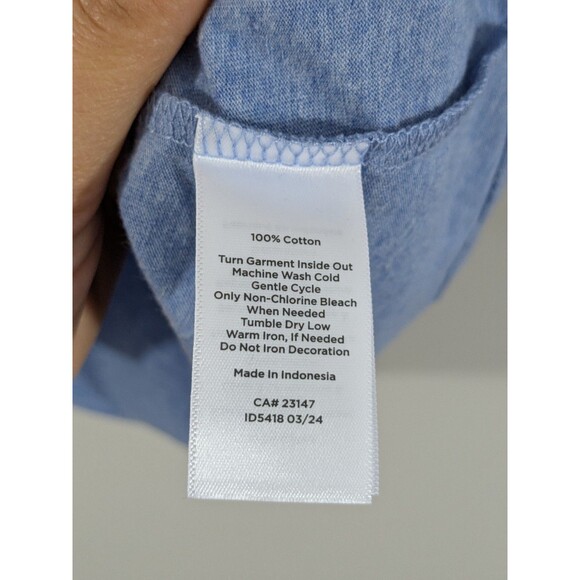 Nwt Talbots Dog Cotton T-shirt Blue Whimsical 3/4 Sleeve Casual Dog Lover Sz XL - Picture 7 of 8